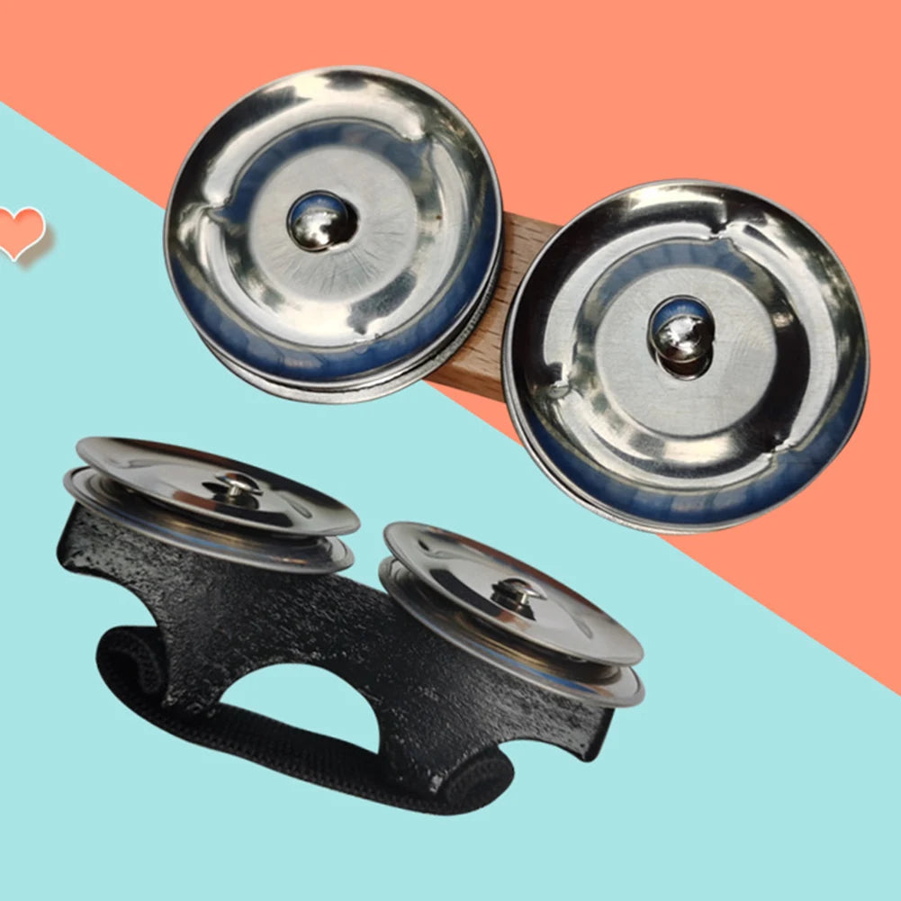Finger Jingles Tambourine Steel Jingles Handheld Percussion For Cajon Hand Drum Oasis Select