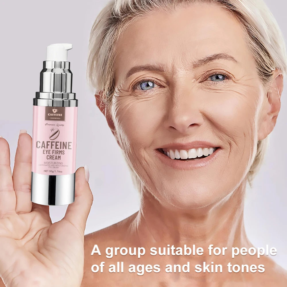 HISENRAIN Under Eye Cream with Caffeine, Vacuum Pump Anti-Aging Firm & Lift Dark Circles Puffiness, Professional Eye Treatment. Oasis Select