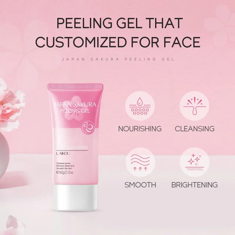 LAIKOU Sakura Peeling Gel Facial Exfoliation Cleans Pores Moisturizing Oil Control 60g Oasis Select