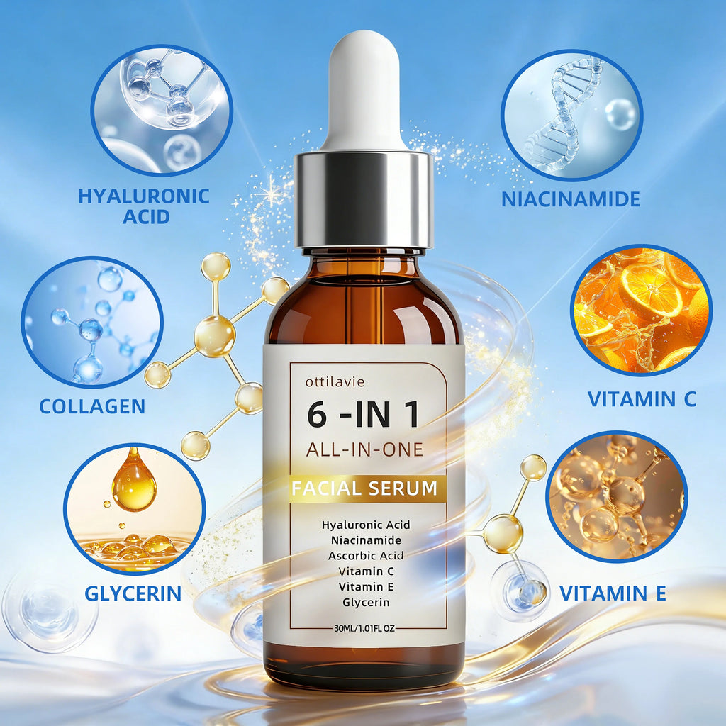 Ottilavie 6-in-1 Facial Serum 2pc – Hydrate, Firm & Even Tone Facial Serum Set Oasis Select
