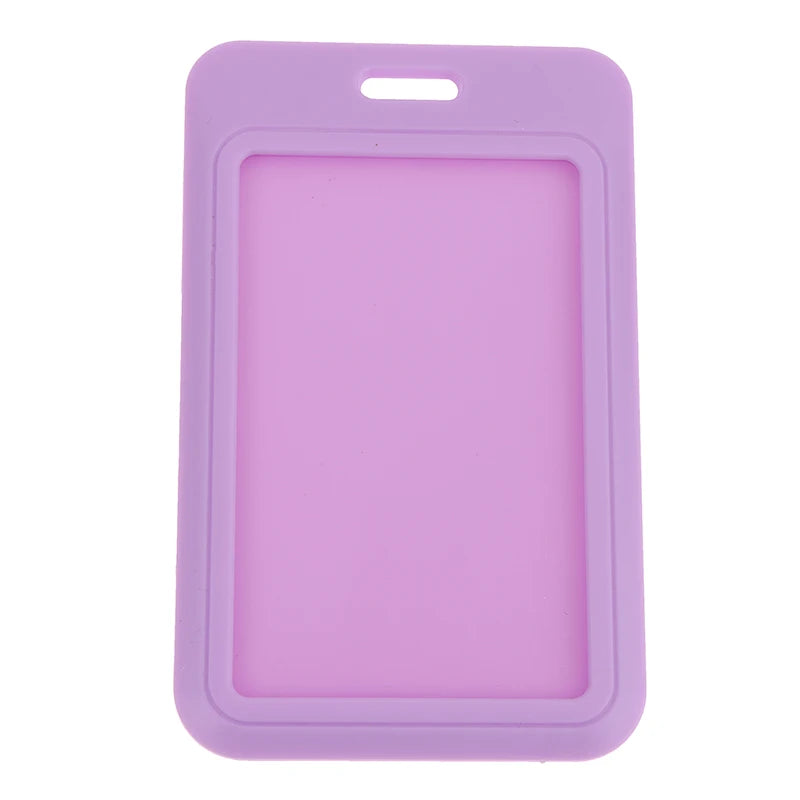 New Sale 1Pc Two-Sided Credit Card Cover Hard Plastic Badge Holders With Slot For Event Staff Tag ID Card Holder Pass Strap Oasis Select Purple