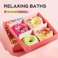 Donut Bath Bombs Set – 4pc Sea Salt & Shea Butter Fizzy Soaks