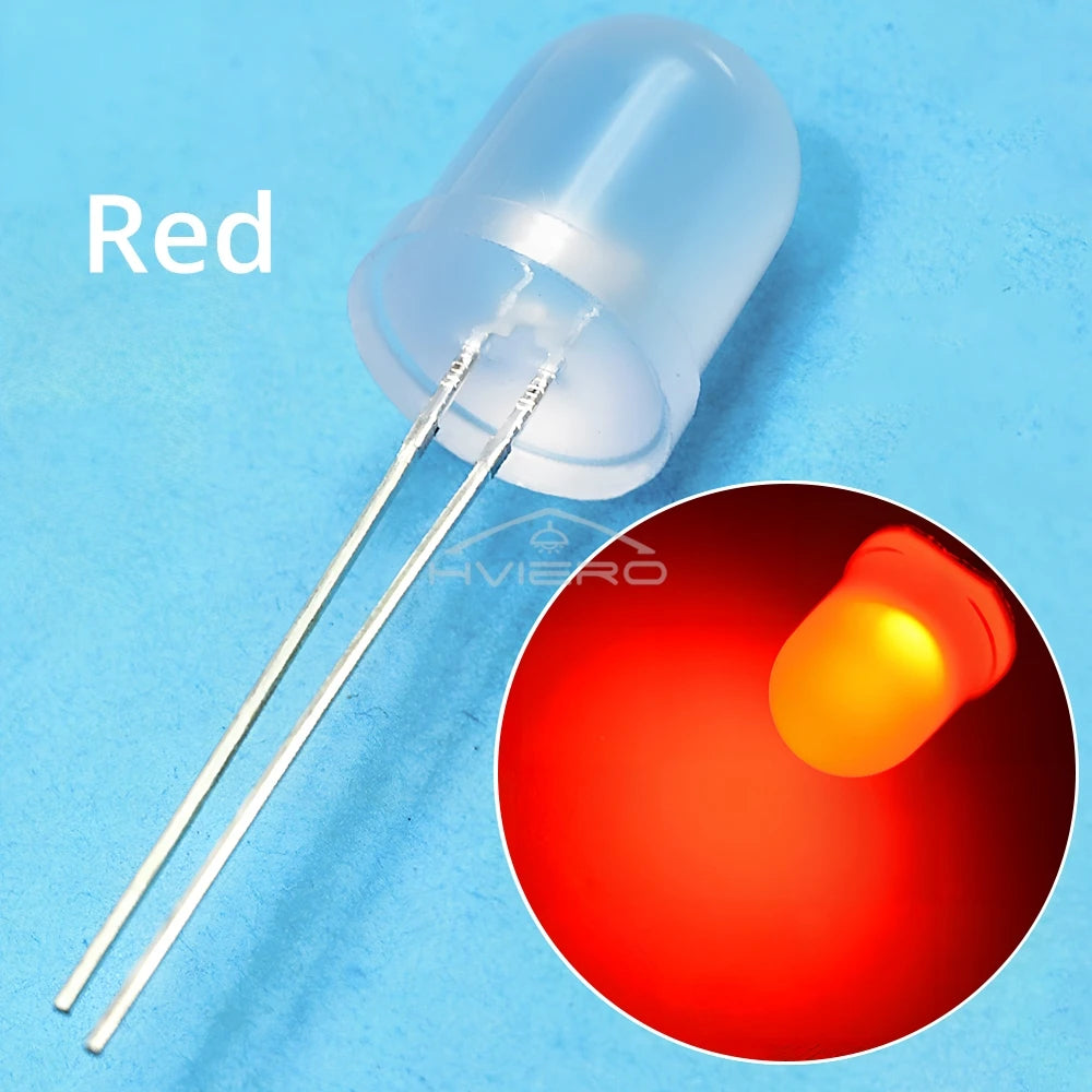 10mm Diffused LED Beads 50/250pcs | Ultra Bright DIY Diodes