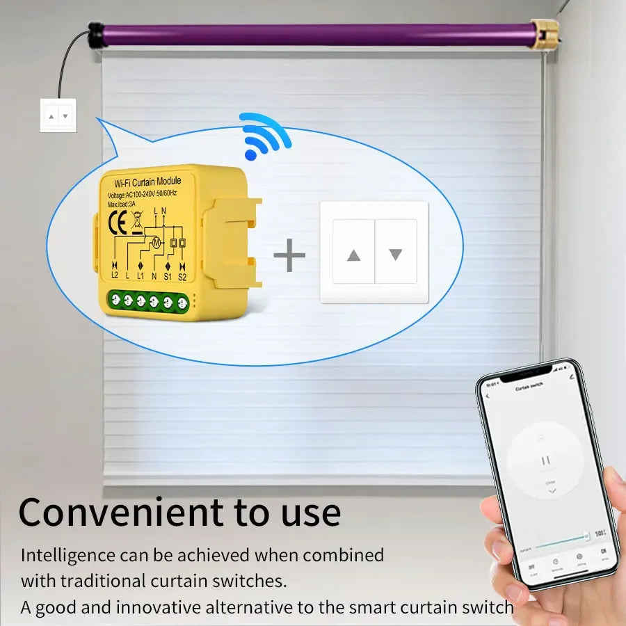 Tuya WiFi Smart Curtain Switch – Alexa & Google Home Smart Curtain Switch Oasis Select