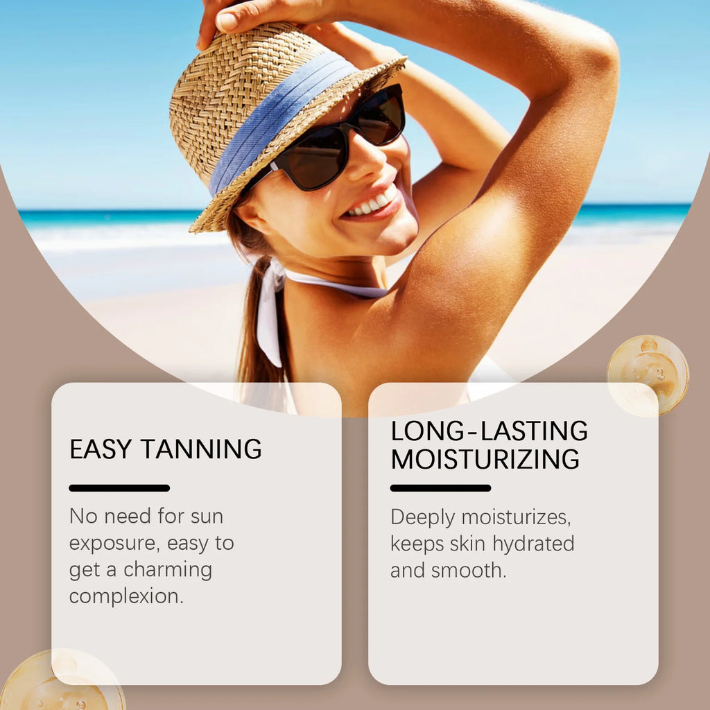 114ml Body Facial Self Tanning Cream Lasting Natural Bronzer Color Shrink Pores Prevent Sunburn Sunless Tan Accelerator Product Oasis Select