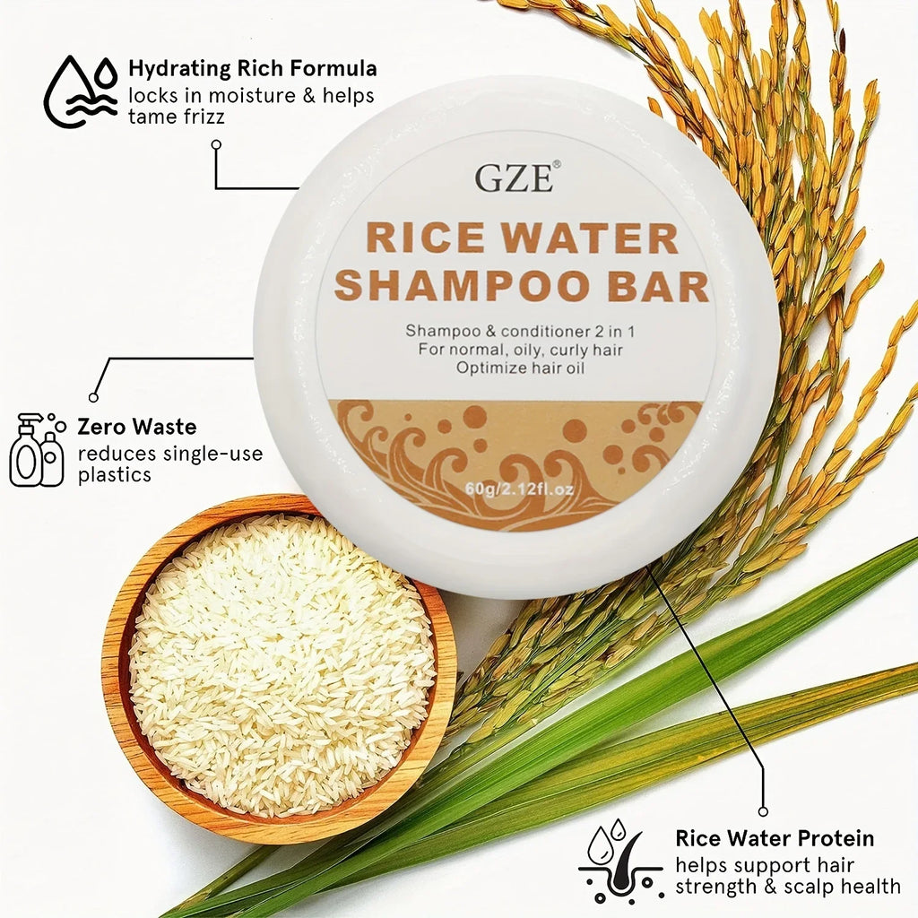 GZE Rice Water Shampoo Bar & Solid Conditioner | All Hair