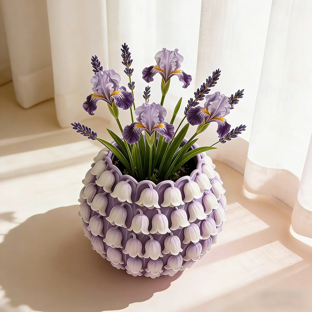 3D Textured Flower Pot Silicone Mold, Concrete Planter Mould For DIY Home Decor, Reusable Candle Holder & Pen Pot Making Tool Oasis Select