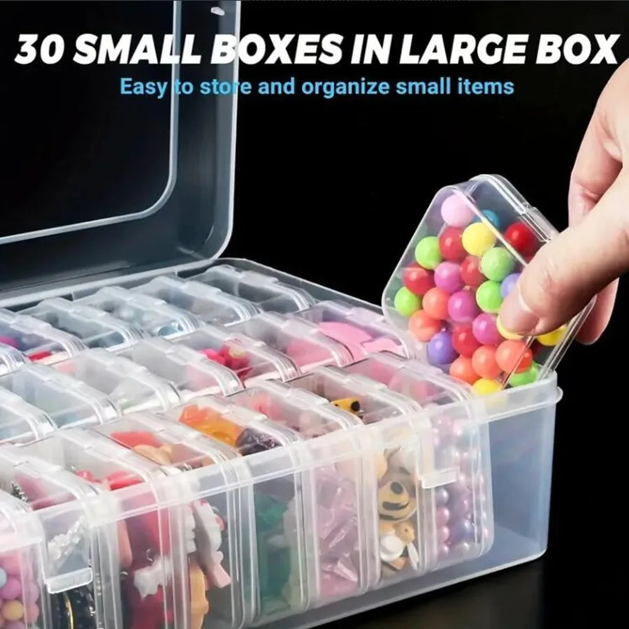 Transparent Plastic Bead Accessories Storage Box Nail Art Jewelry Box Diamond String Beads Organizer Modern Minimalist Style Oasis Select
