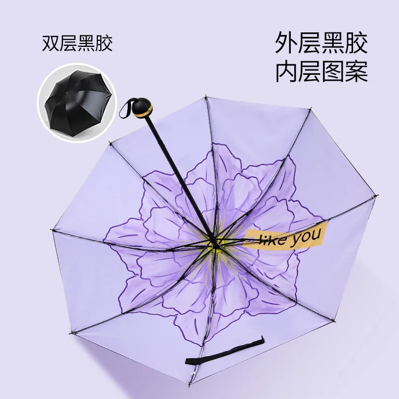 Sun Umbrella UV Protection Sunblock Double Sunshade Umbrella Both Rain and Shine Vinyl Umbrella Oasis Select 8