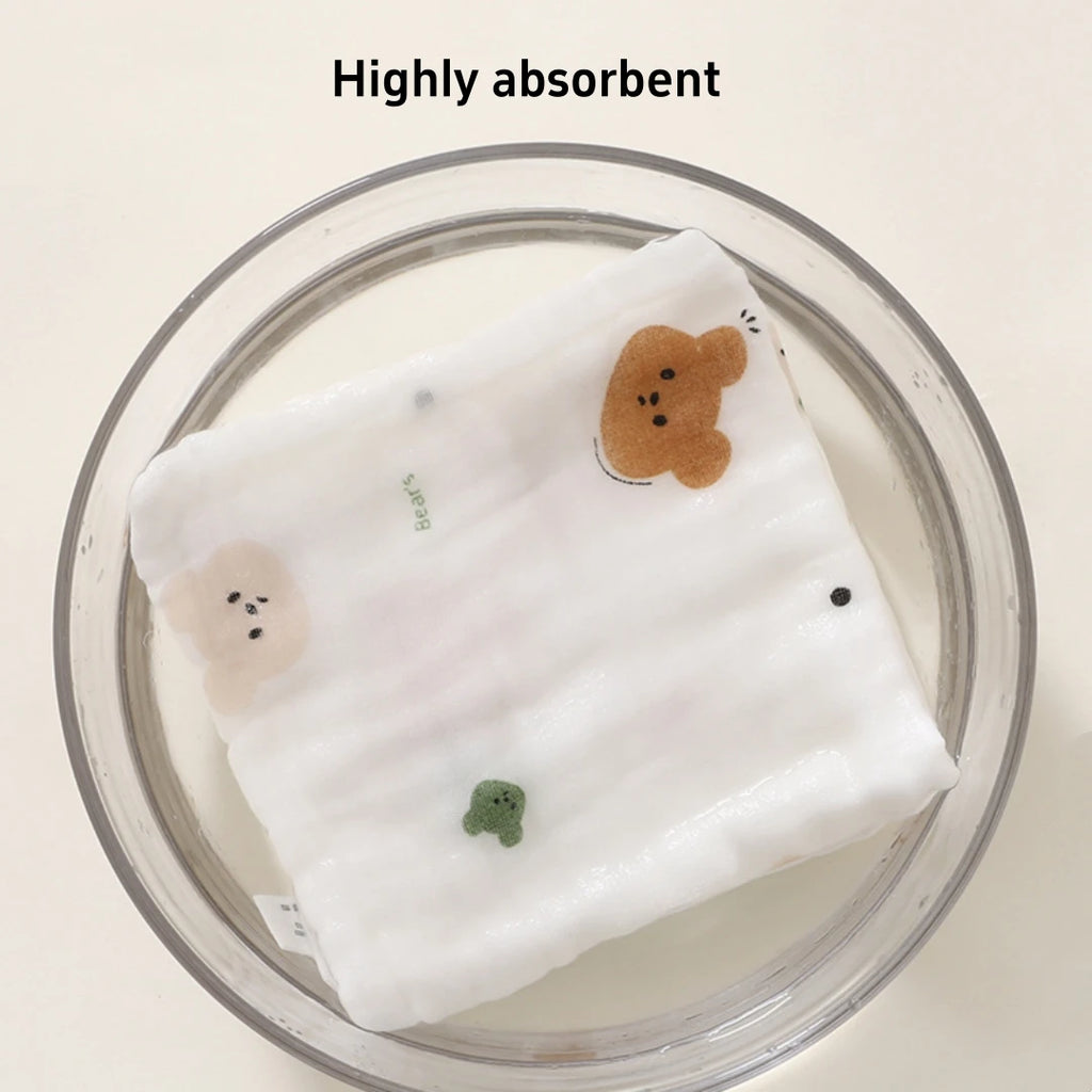 Baby Cotton Muslin Towel Bib Newborn Ultra-Soft Cotton Square Towel Baby-Specific Face Wash Towel Gauze Towel for Children Oasis Select