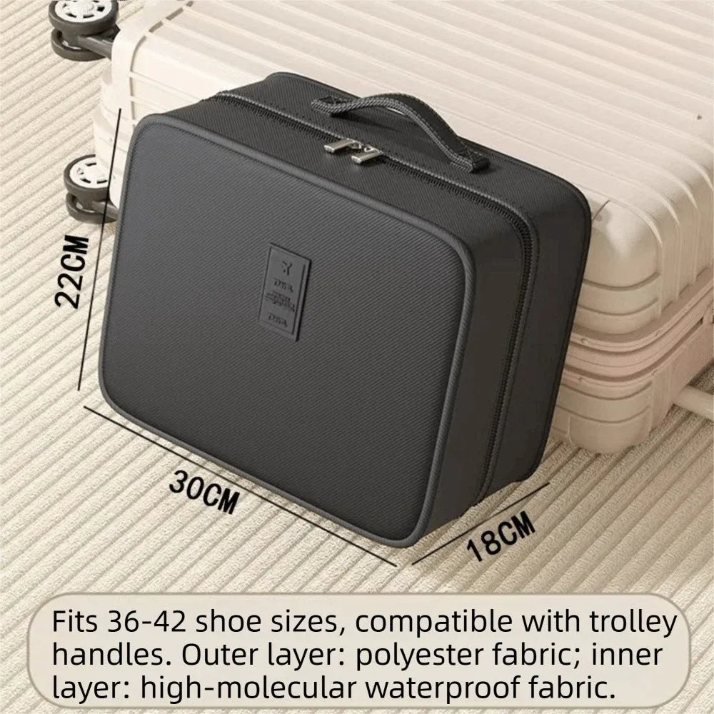 Upgraded Multi-layer Travel Shoe Bag Zipper Sturdy Sneakers Storage Bag Waterproof Portable Storage Box Store 4 Pairs of Shoes Oasis Select Black