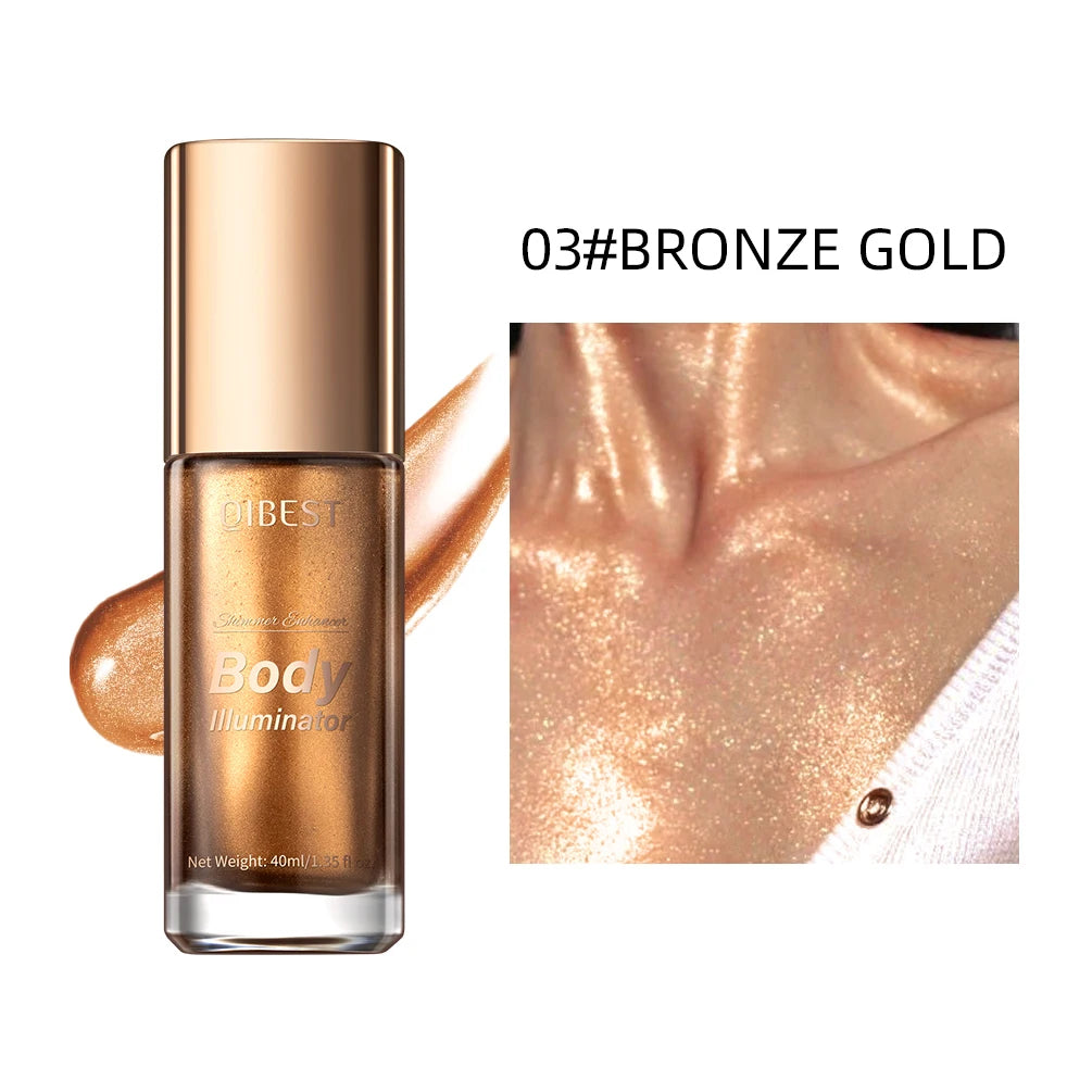 QIBEST 5-Color Liquid Highlighter – Body & Face Shimmer Glow