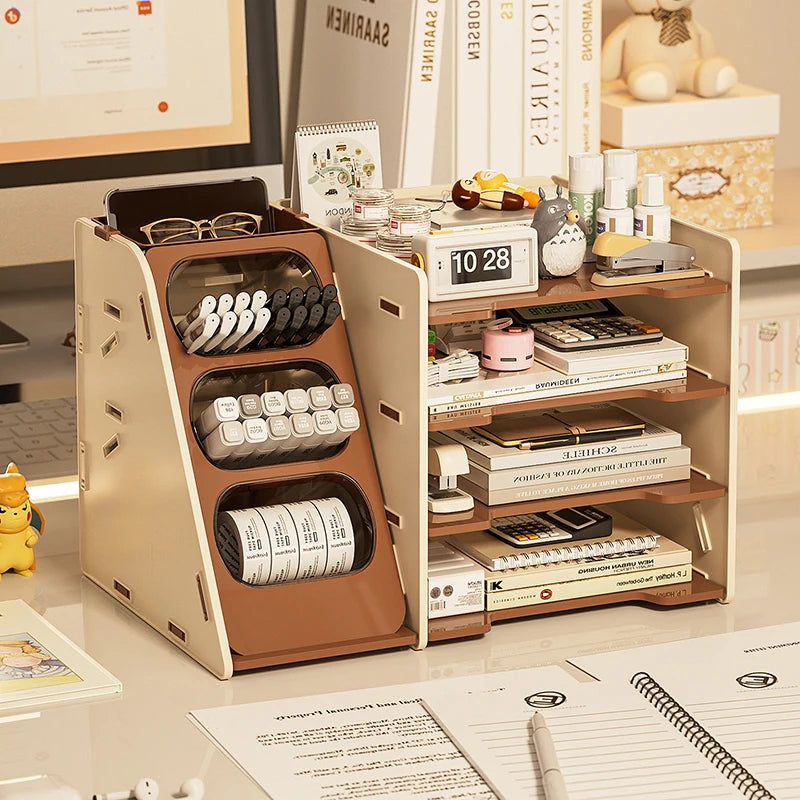Desktop storage box, office desk file and stationery storage rack, cosmetics and skincare products storage cabinet Oasis Select