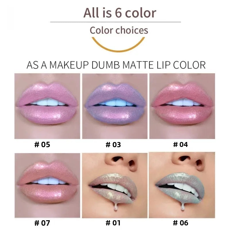 Handaiyan Glitter Lip Gloss – Waterproof Shimmer 6 Shades