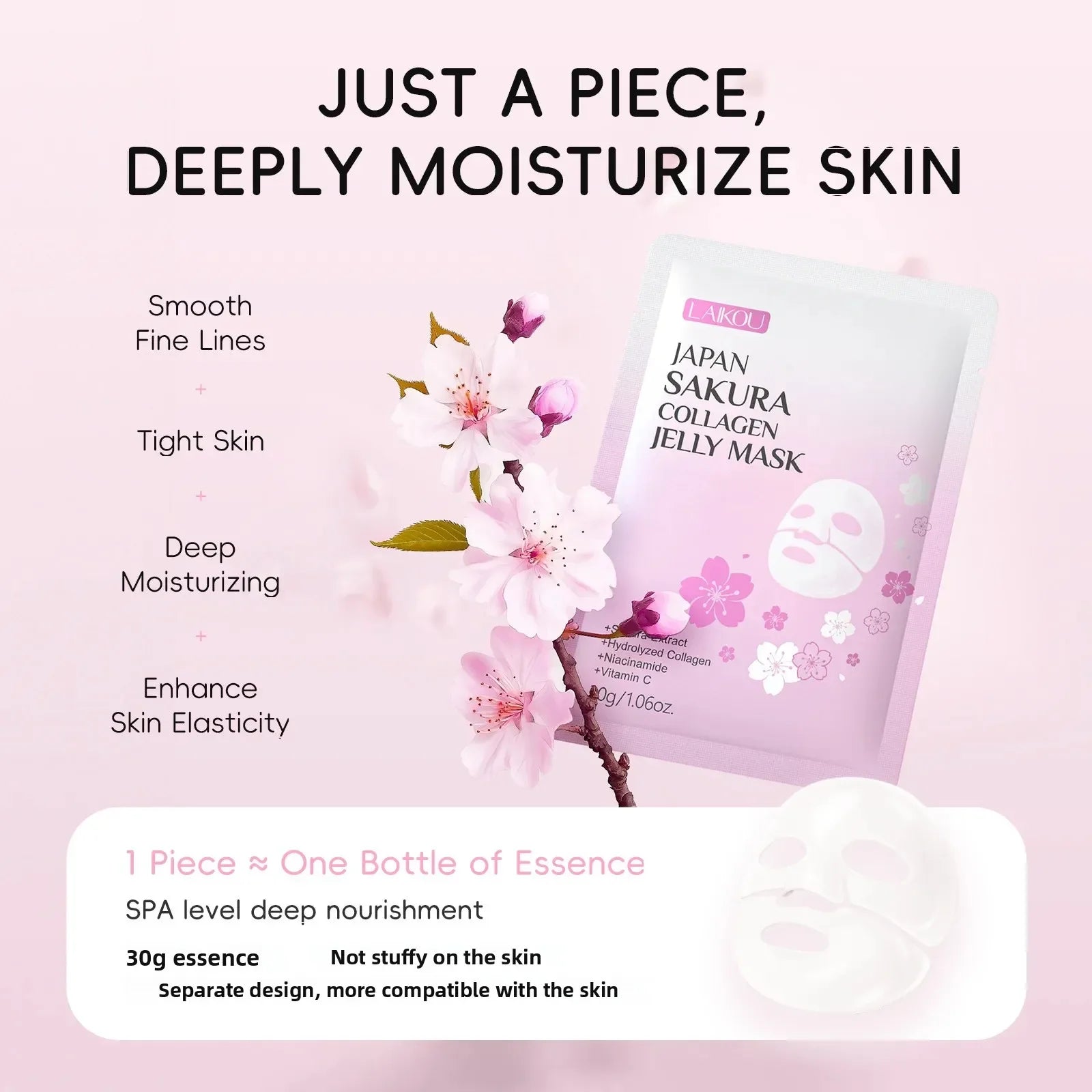LAIKOU Sakura Collagen Jelly Facial Mask 30g – Hydrating Gel