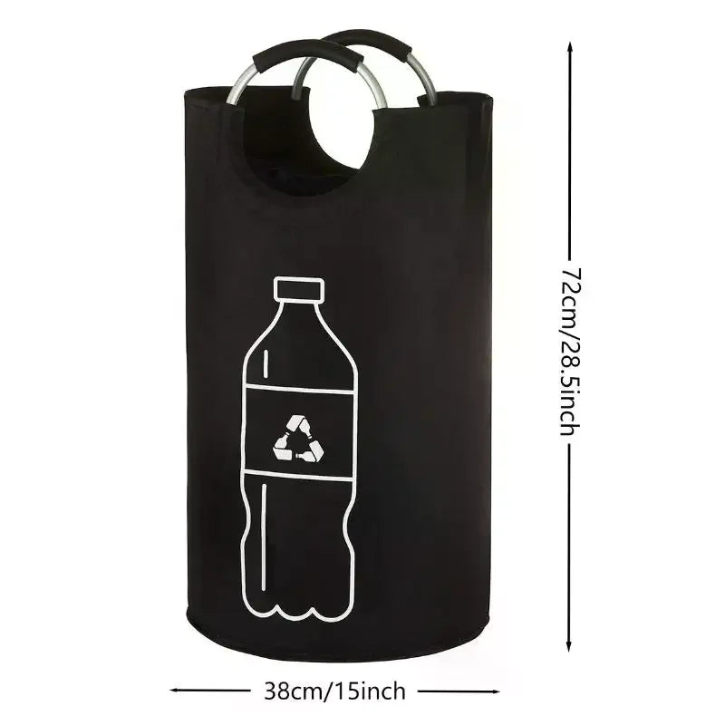 82L Empty Bottle Storage Basket Folding Kitchen Wastewater Bottle Collector Bag With Aluminum Handle Large Capacity Bin Oasis Select
