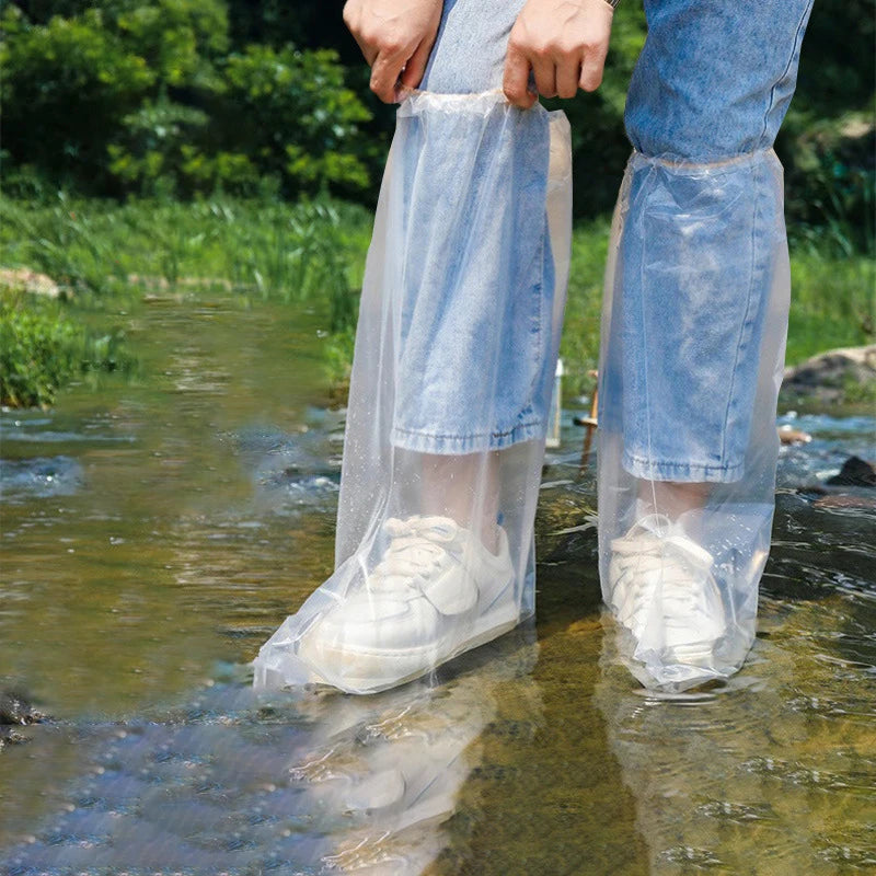 10-Pack Disposable Waterproof Shoe Covers | Thick PE Rain Protectors