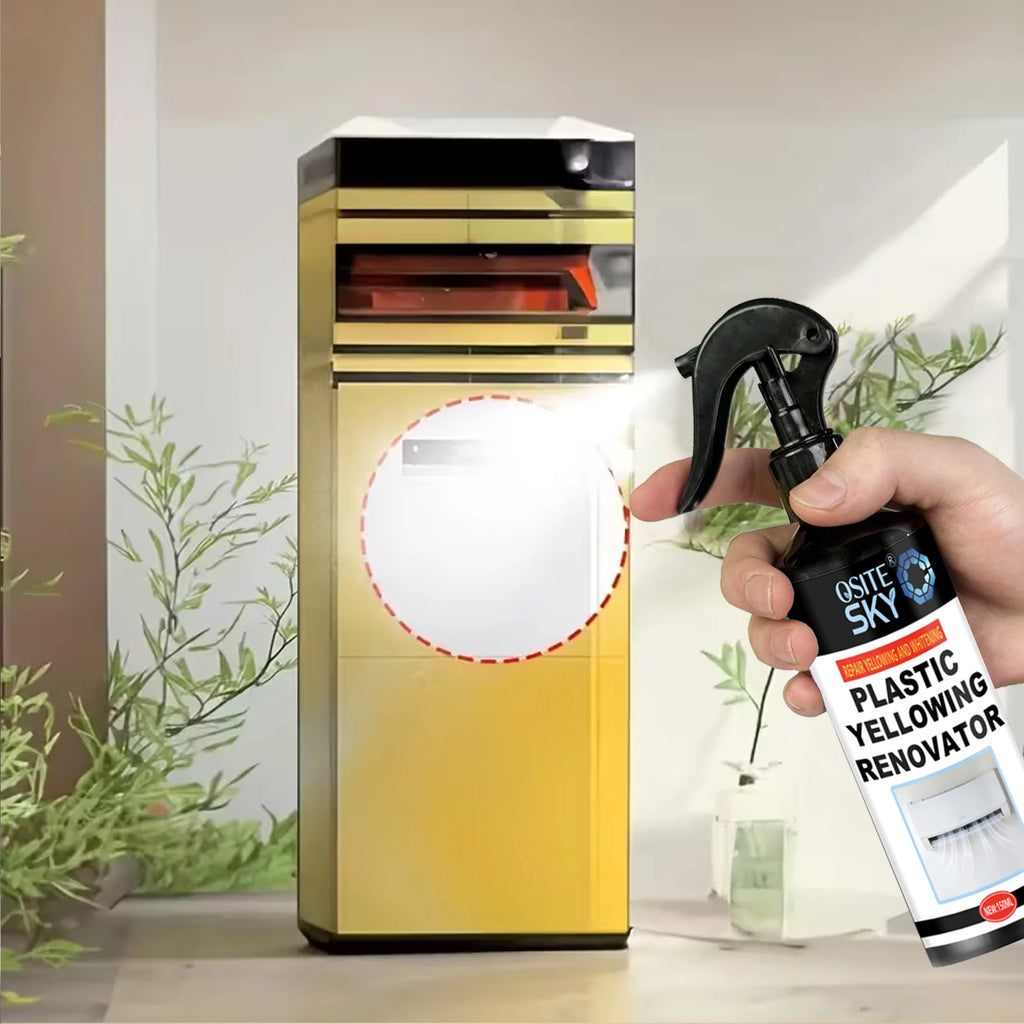 Quick-Effect Plastic Yellowing Eliminator Spray - Robust Formula for Air Conditioning Units, Vehicle Headlights, Surfaces, Appli Oasis Select