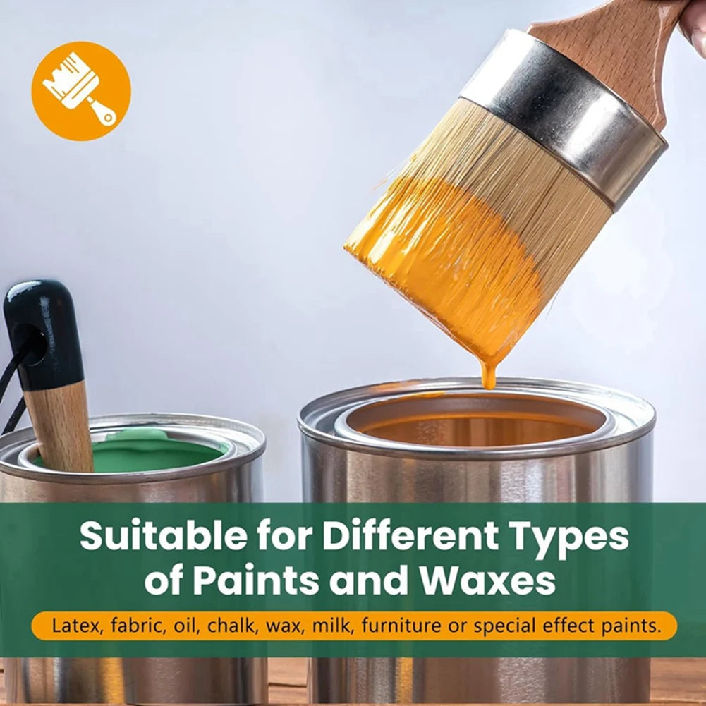 LIKE WISH 3 Pack Chalk Paint Brush, Wax Paint Brush, Chalk Paint Brushes For Wood, Round Paint Brushes For Painting Home Decor E Oasis Select