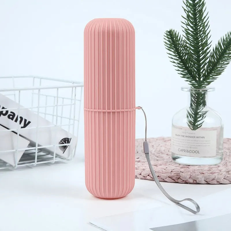 Travel Toothbrush & Toothpaste Case | Portable Striped Organizer