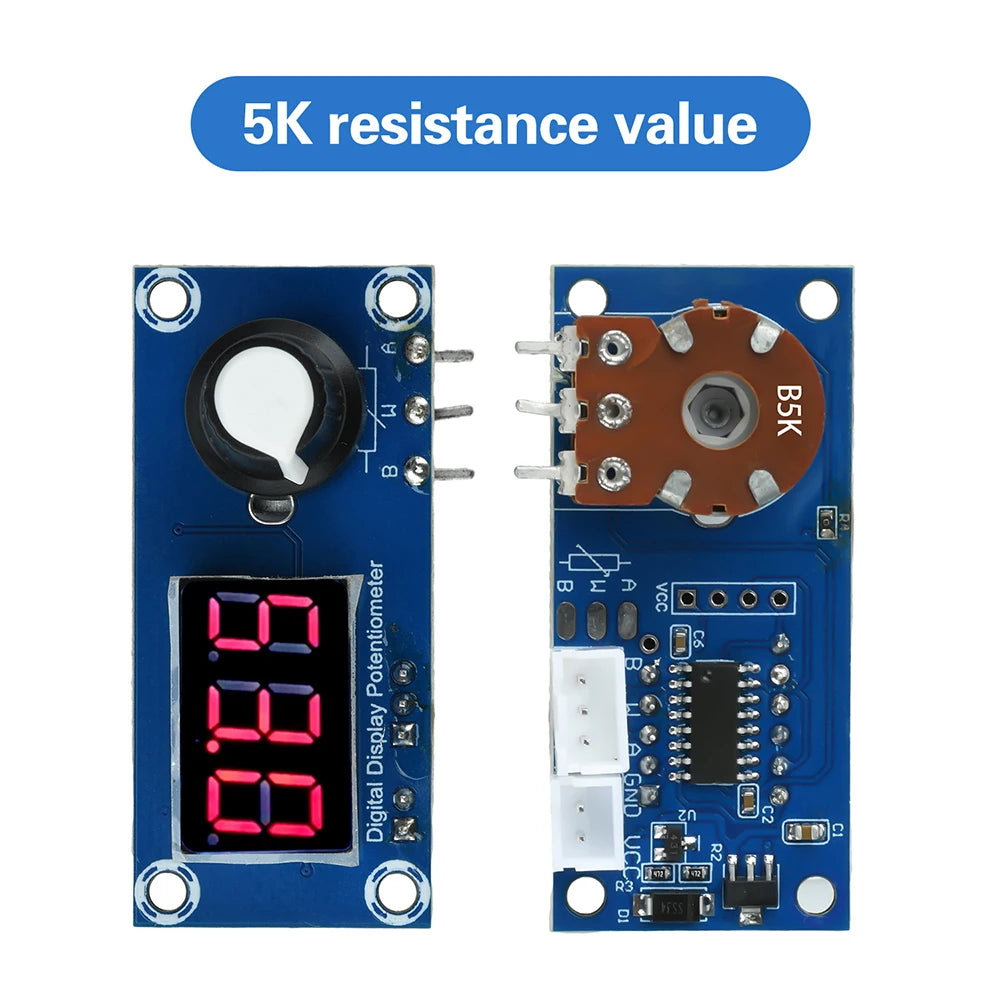 Single Channel Digital Potentiometer Module - 5K/10K/20K Adjustable Resistor with 3-Digit LED Display for Precision Control Oasis Select 5K