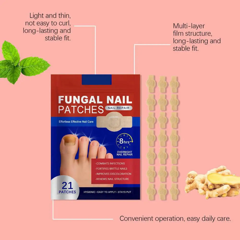 Fungal Nail Repair Patches – 21pc Nighttime Toenail Treatment Nail Repair Patch Oasis Select