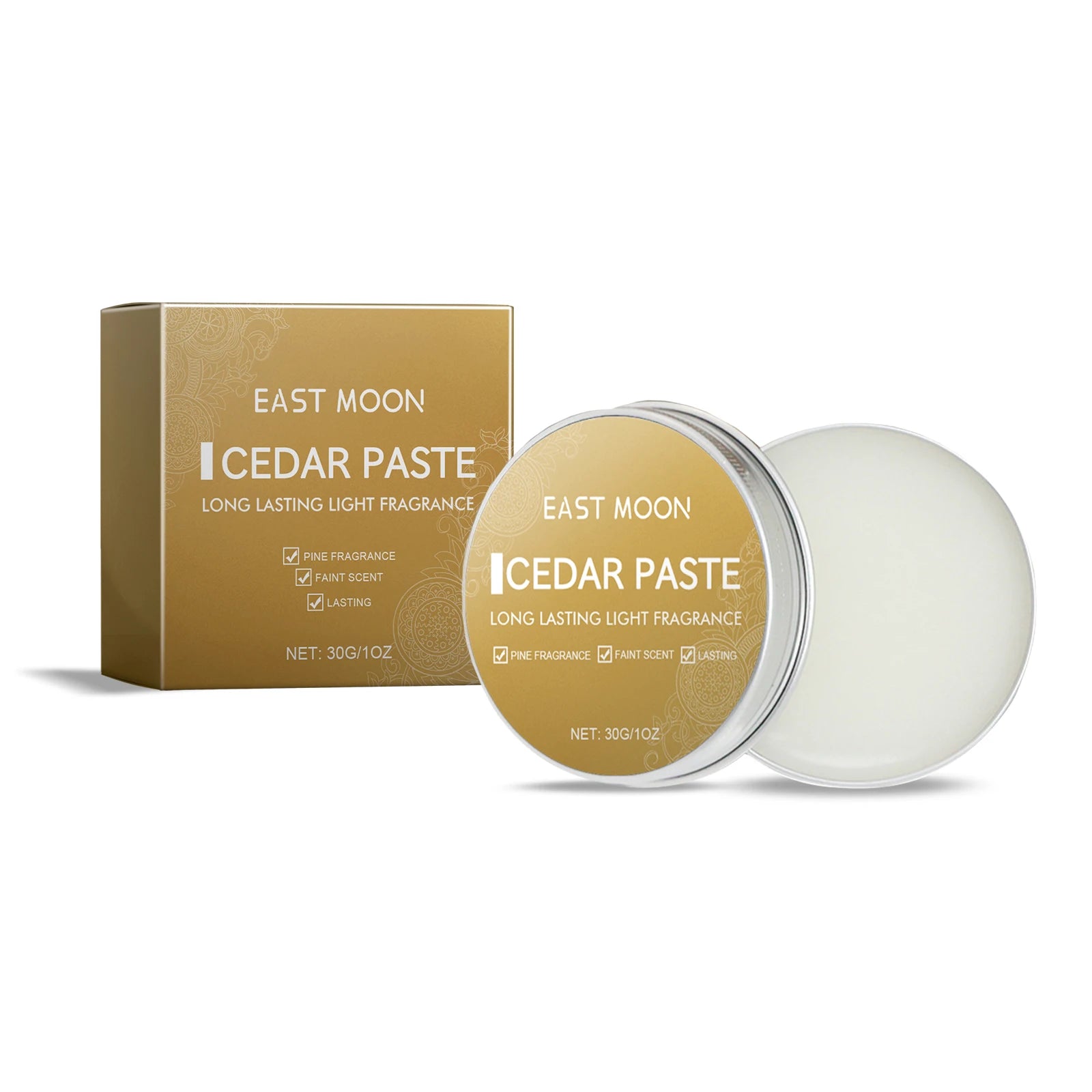East Moon Men Sandalwood Solid Fragrance Balm | Long-Lasting Scent Solid Fragrance Balm Oasis Select Cedar 30g boxed