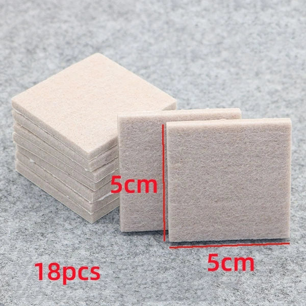 18-128pcs Chair Table Leg Felt Pads Floor Scratch Protector Self Adhesive Mute Non-slip Feet Mat for Furniture DIY Accessories Oasis Select square 5cm 18pcs 1