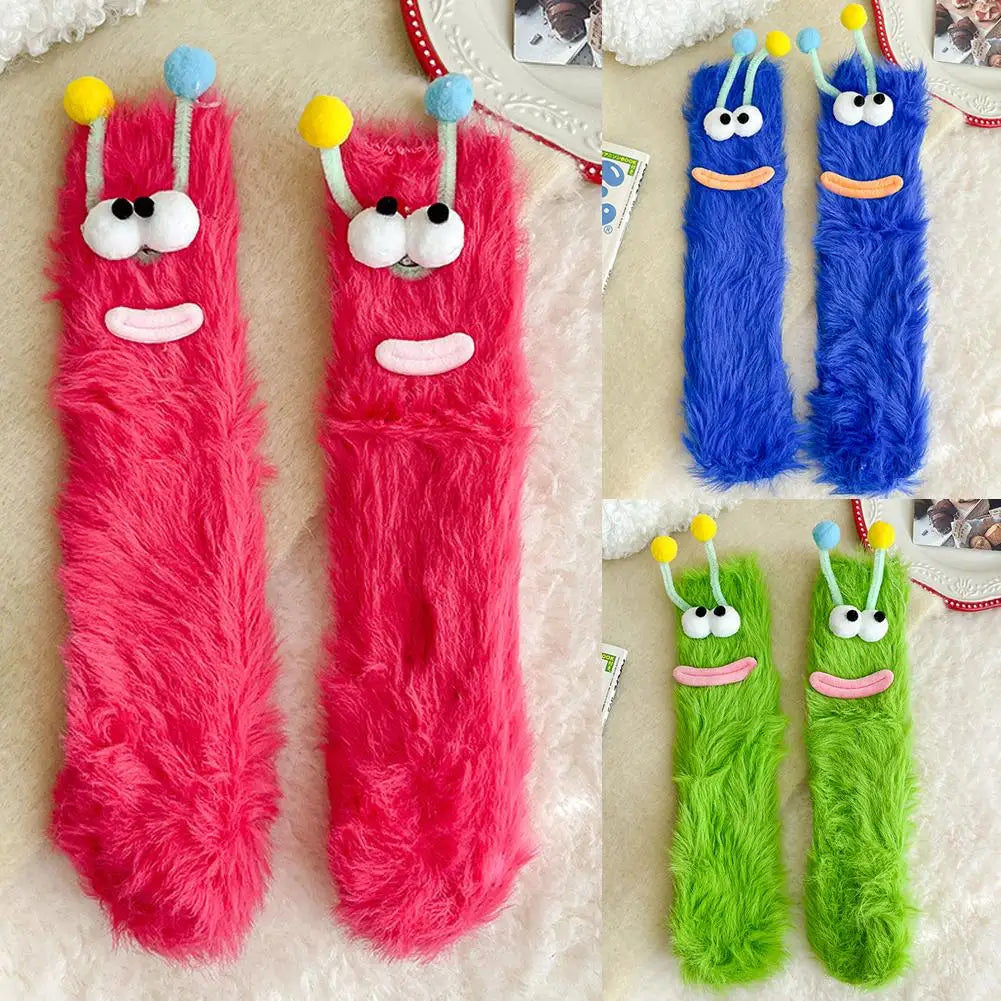 Christmas Autumn Winter Socks Cute Mid-tube Fluffy Floor Sleep Funny Velvety Warm Thick Happy Socks Girls Gift Lady Wholesale Oasis Select