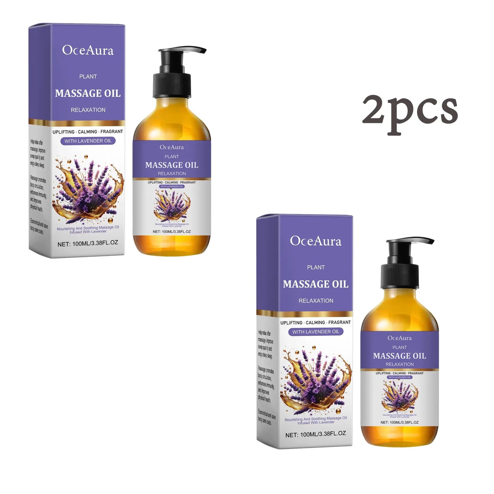Lavender Essential Oil Relief Stress Improve Sleep Spa Moisturizing Comfortable Calming Nourishing Body Relaxing Massage Essence Oasis Select 200ml Boxed Other
