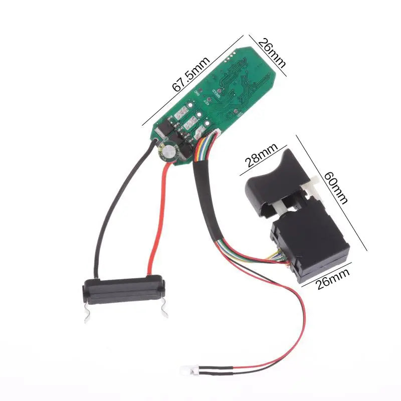 16.8V Lithium Drill Control Board + Switch Assembly 18V Brushless Drill Circuit Board Switch 07115 Oasis Select 01