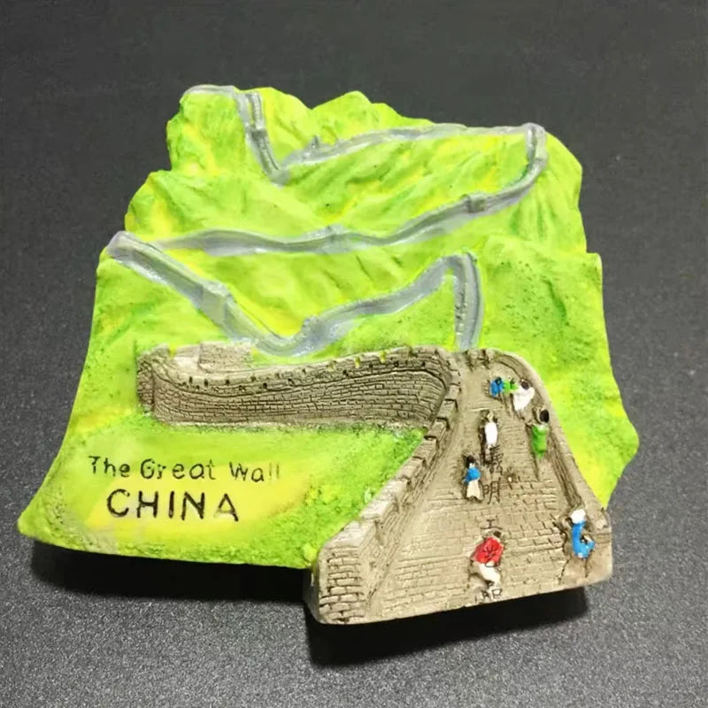 China Travel Fridge Magnets Resin Souvenirs Beijing Forbidden City Huabiao Tiananmen Stone Lion High-end 3D Refrigerator Sticker Oasis Select F7