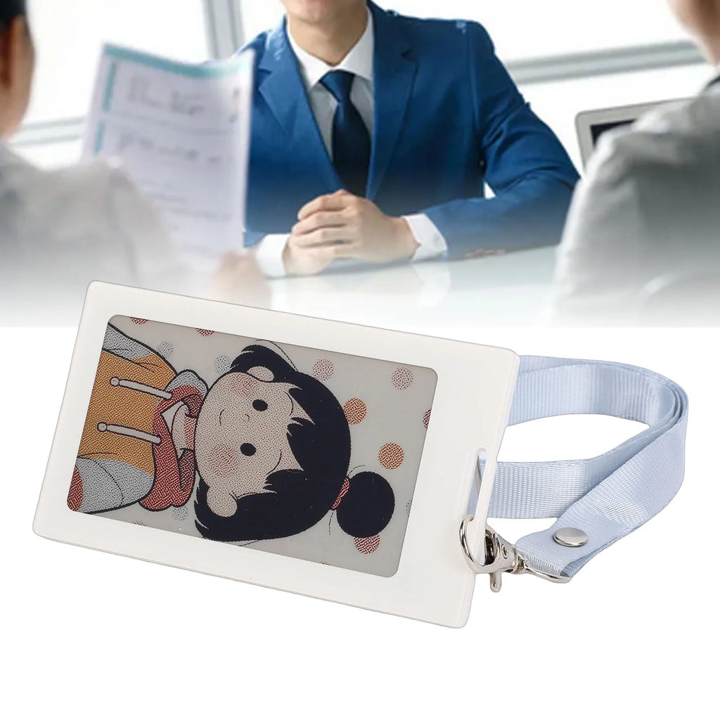 Smart Badge Fit for IOS Phone APP 3.7in Passive Electronic Ink Screen Nameplate ID Holder with NFC for Employee Student Oasis Select