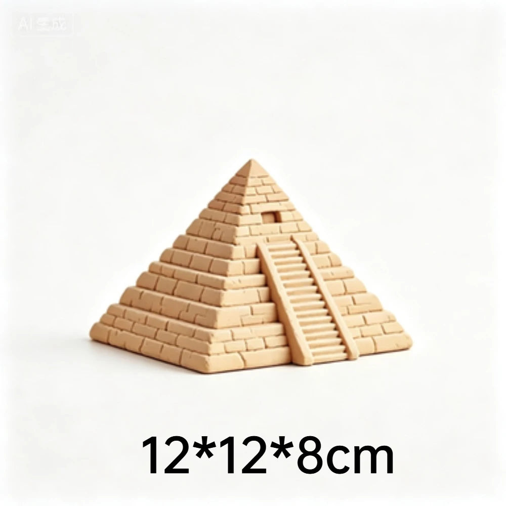 3D Printed Egyptian Pyramid Model Miniature Ancient Egypt Architecture Ornament Home Office Desk Decor Feng Shui Craft Gifts Oasis Select 8cm
