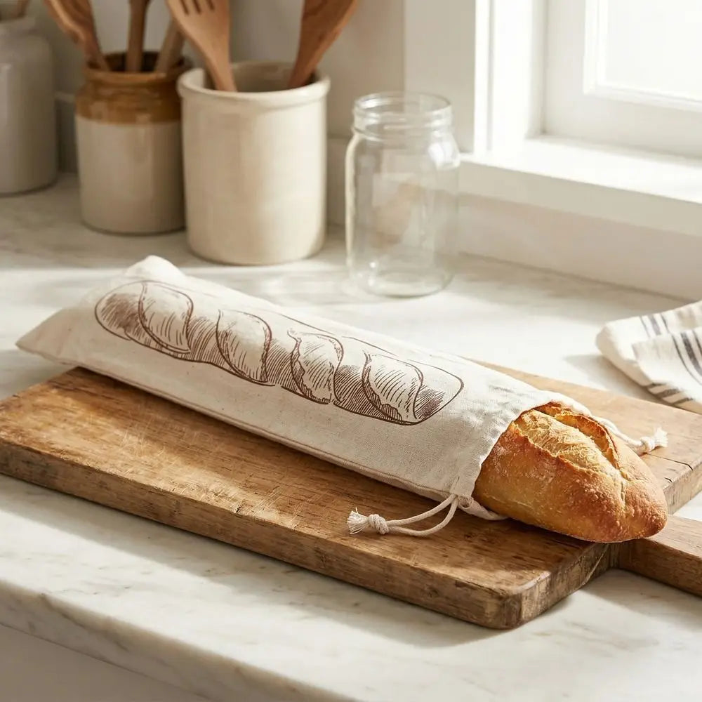 2-Pack Reusable Linen Bread Bags – Eco-Friendly Storage
