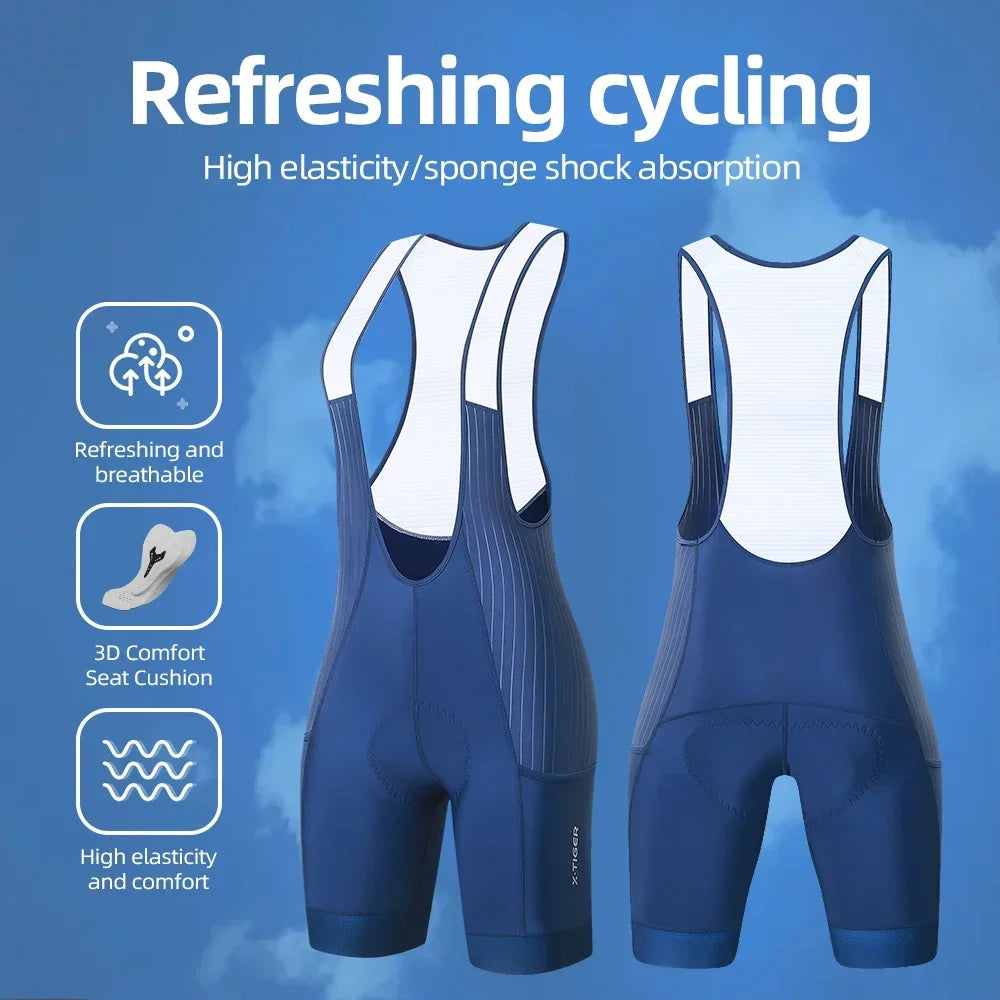 X-TIGER Women Pro Cycling Bib Shorts Summer Laika Breathable High Elastic ST-MULTI Buffer MTB Road Cycling Shorts Oasis Select