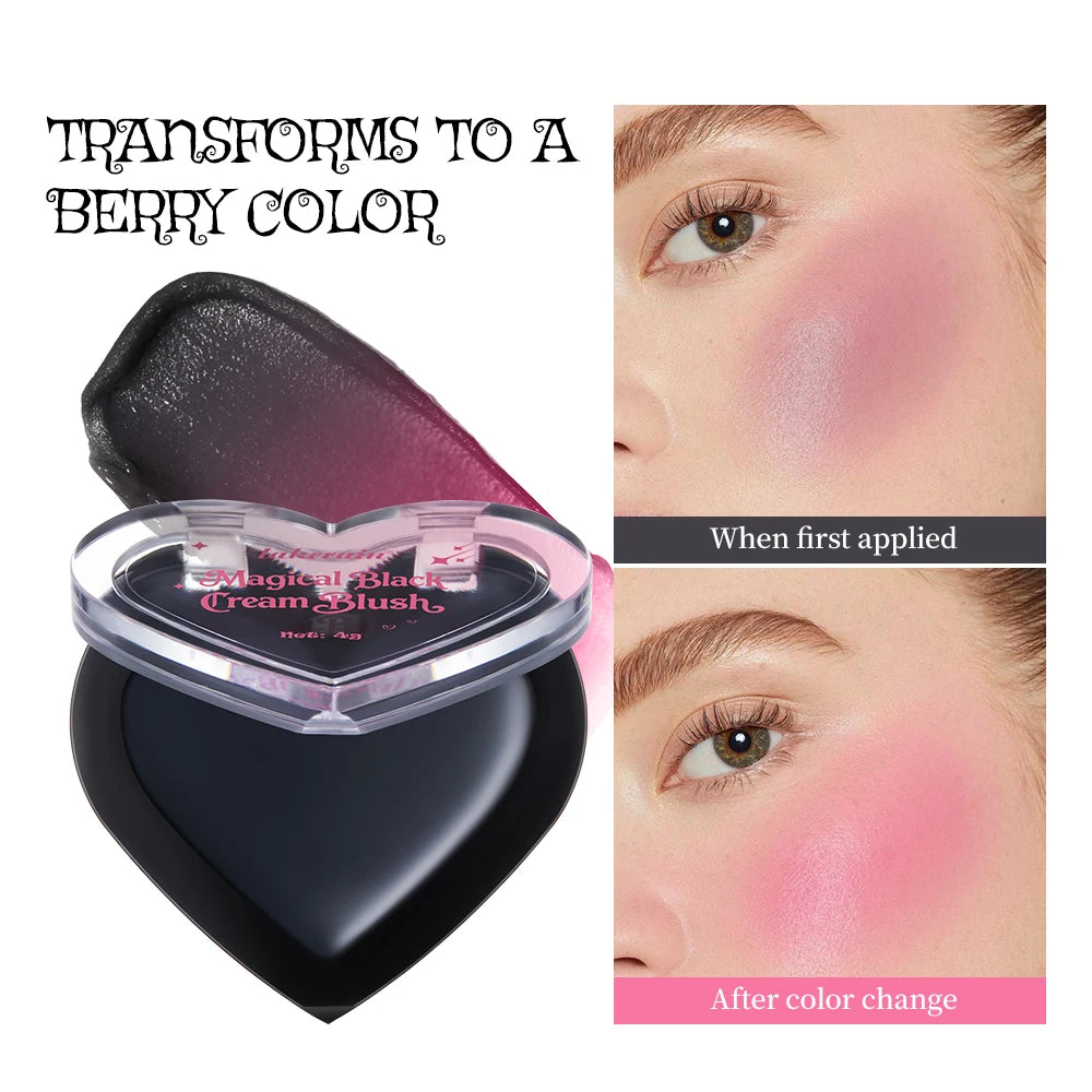 PH Color Changing Magical Black Cream Long-wearing Blush Cheeks Lips Natural Pink Moisturize Long Lasting Makeup Cosmetics Oasis Select 1 pc