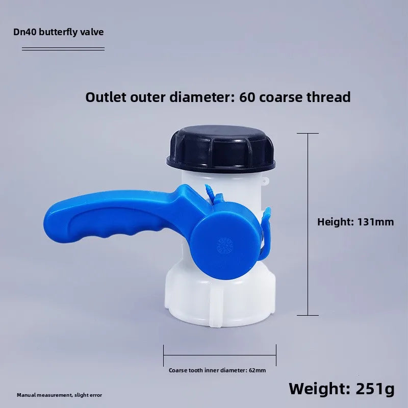Butterfly Valve for IBC Tank Tote Tank Connection Plastic Water Drain Adapter DN40 50 80 62 75 100mm - Easy Drain Valve Oasis Select A