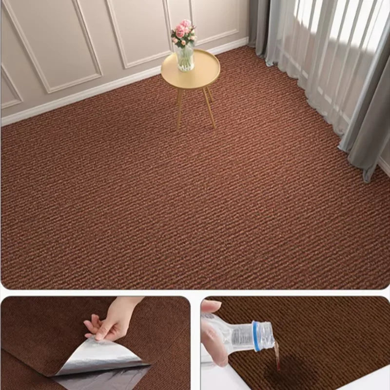 Bedroom Rug Water Uptake Home Decor Self-adhesive Room Decoration Bathroom Rugs for Bedroom Solid Color Carpet Living Room Oasis Select Brown 40cmX300cm