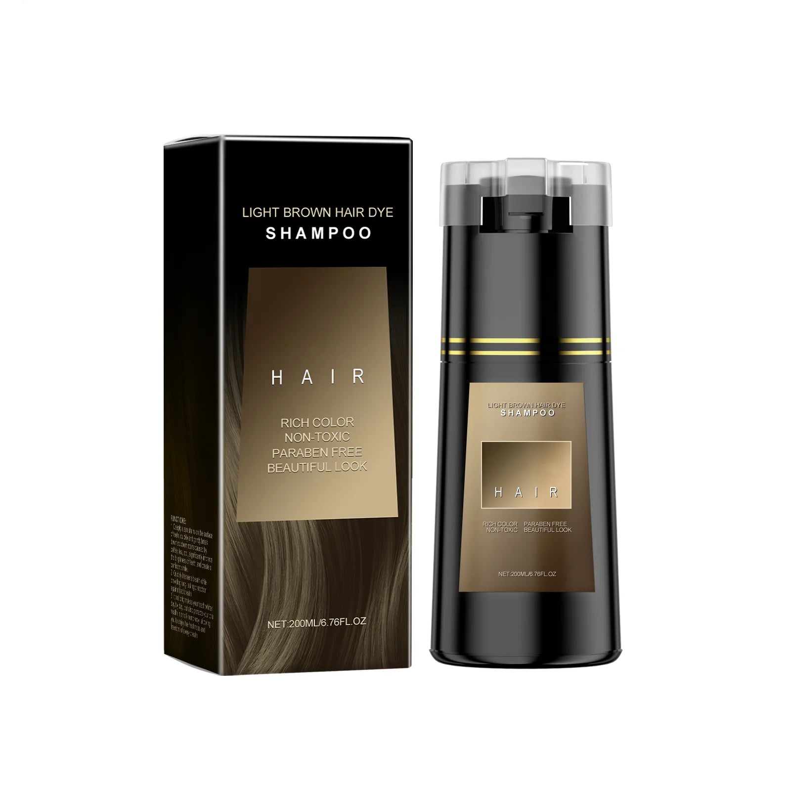 DIY Salon Hair Dye Shampoo Easy Use & Gentle Coloring Long Lasting Effect Infused Plant Extract Hair Color Shampoo For Women Men Oasis Select Light Brown Color