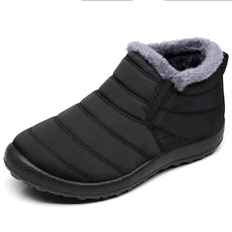 Men's Boots Slip On Winter Shoes For Men Ankle Boots Winter Booties For Men Fur Shoes Waterproof Snow Boots Warm Casual Botas Oasis Select Black 41