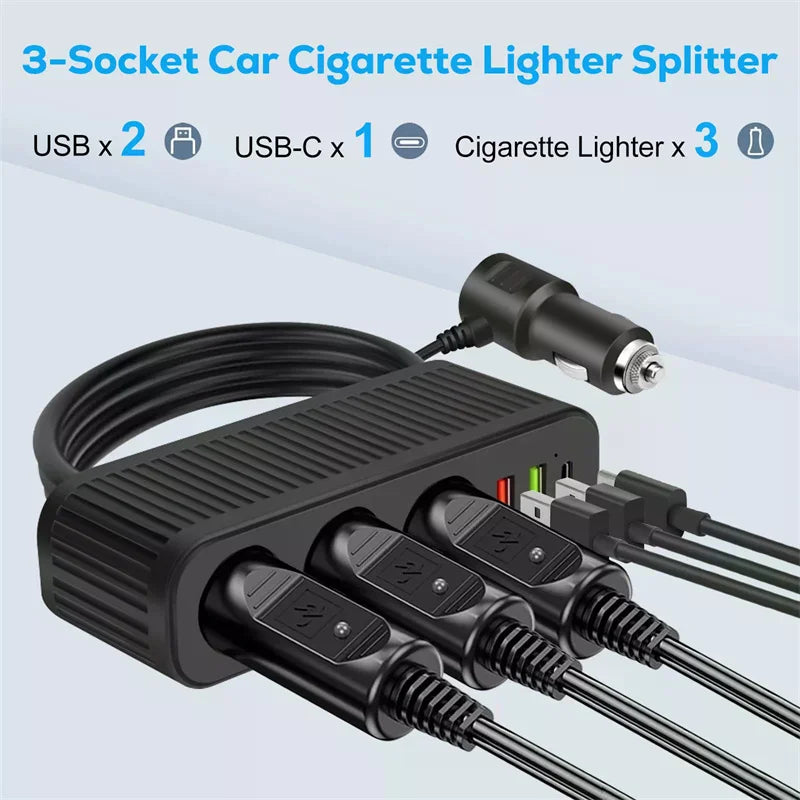 Car Charger For Phones 120W Plug And Play Charger Splitter Overcharge Protection Charger Adapter PD QC3.0 Car Charger Oasis Select