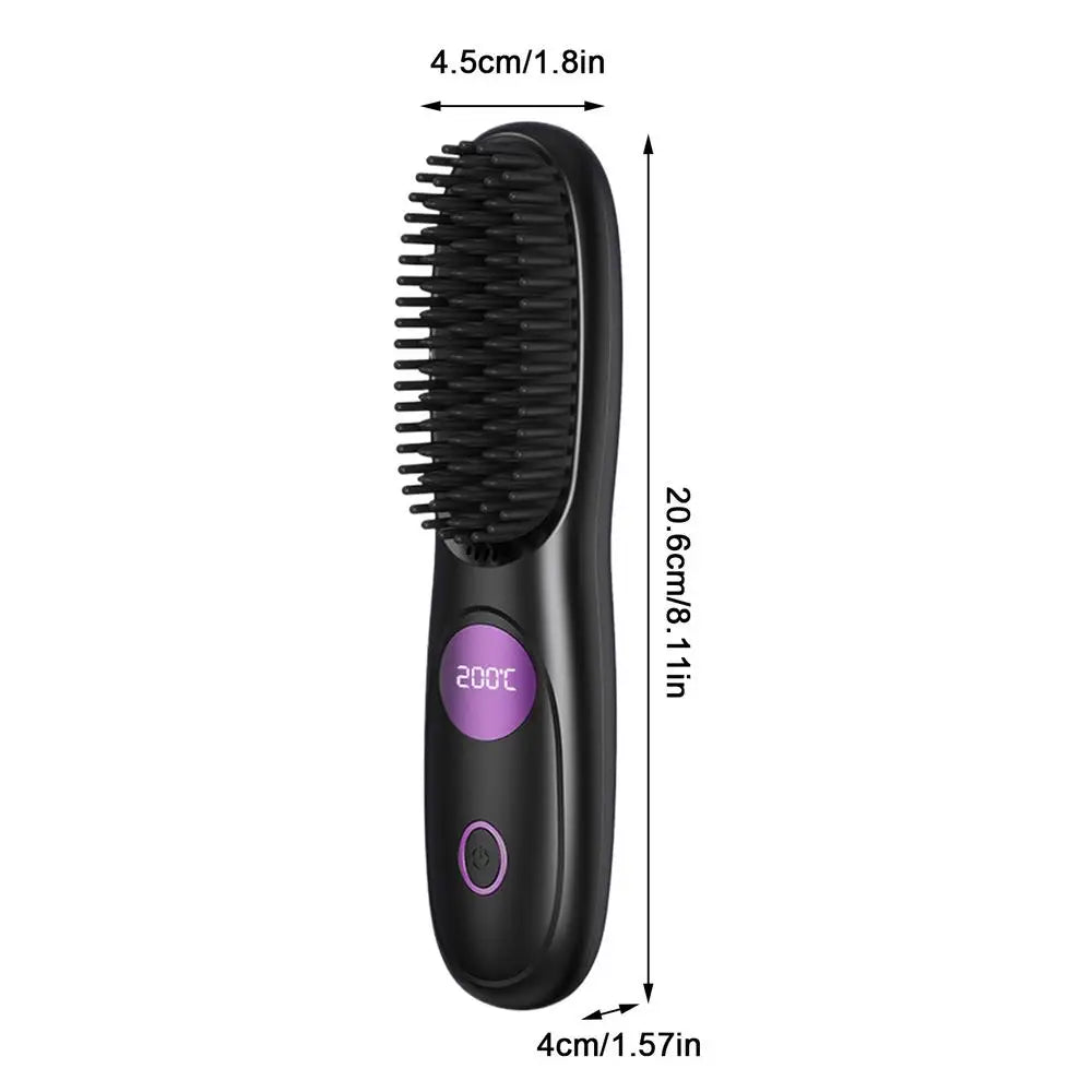 Cordless USB Rechargeable Ceramic Hair Straightener Comb Cordless Hair Straightener Oasis Select CN Black