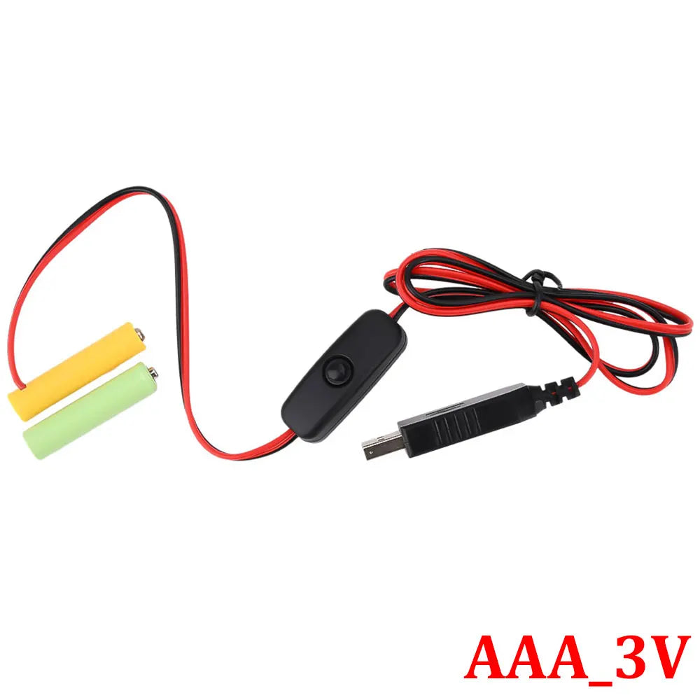 Universal 3/4.5/6V AA AAA Battery USB Power Supply Replaced AA/AAA Battery Replacement Cable for Clock Toy Light LED With Switch Oasis Select AAA-3V