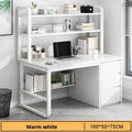 Desk Desktop Computer Desk Simple Home Desk Student Bedroom Bookshelf Integrated Writing Desk Oasis Select White-100-50-B