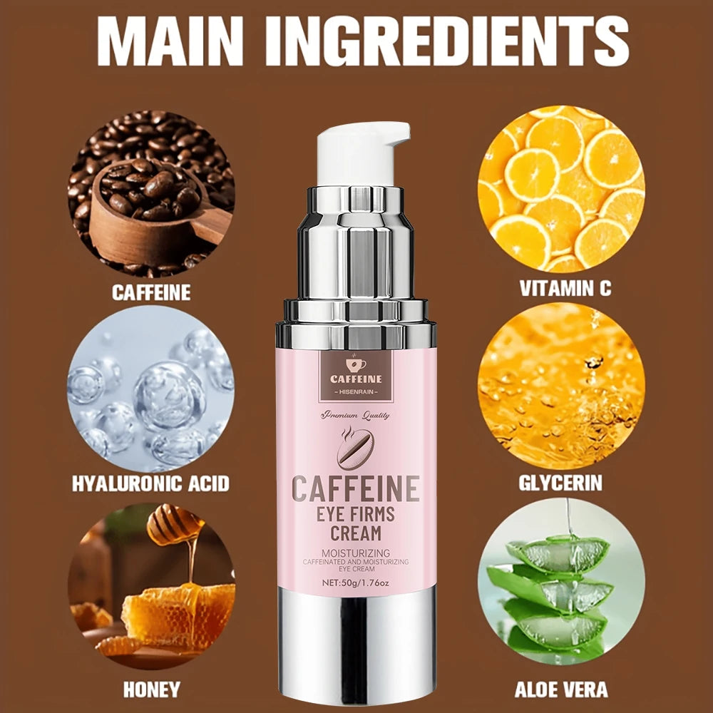 HISENRAIN Under Eye Cream with Caffeine, Vacuum Pump Anti-Aging Firm & Lift Dark Circles Puffiness, Professional Eye Treatment. Oasis Select