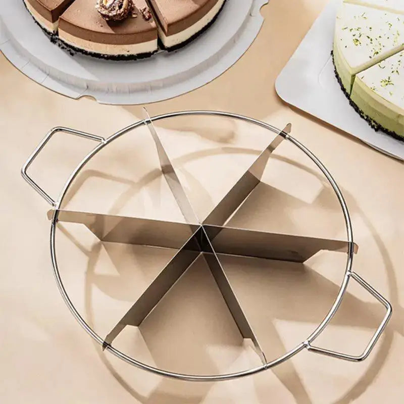 Cheesecake Slicer Cake Portion Cutter Stainless Steel Round Pastry Cheese Pizza Cutting Press Tool Kitchen Gadgets with Handles Oasis Select