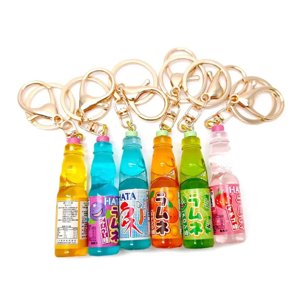 Simulation Marbles Bobble Soda Key Chain Miniature Japanese Ramune Soda keychain Cute Dollhouse Ornaments Bag Accessories Oasis Select