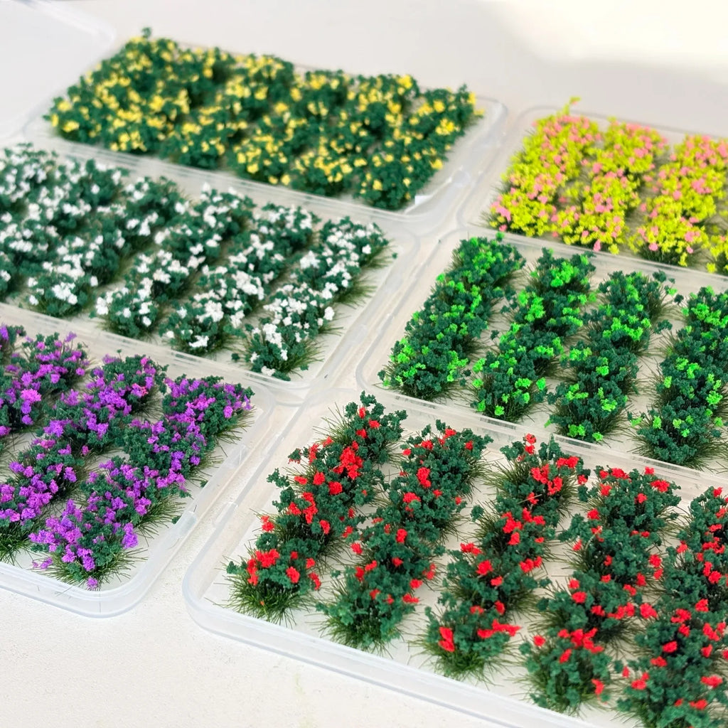 Grass Tufts Static Scenery Model Sand Table Building Layout Flower Cluster Landscape Wargame Miniature Garden Decor Oasis Select
