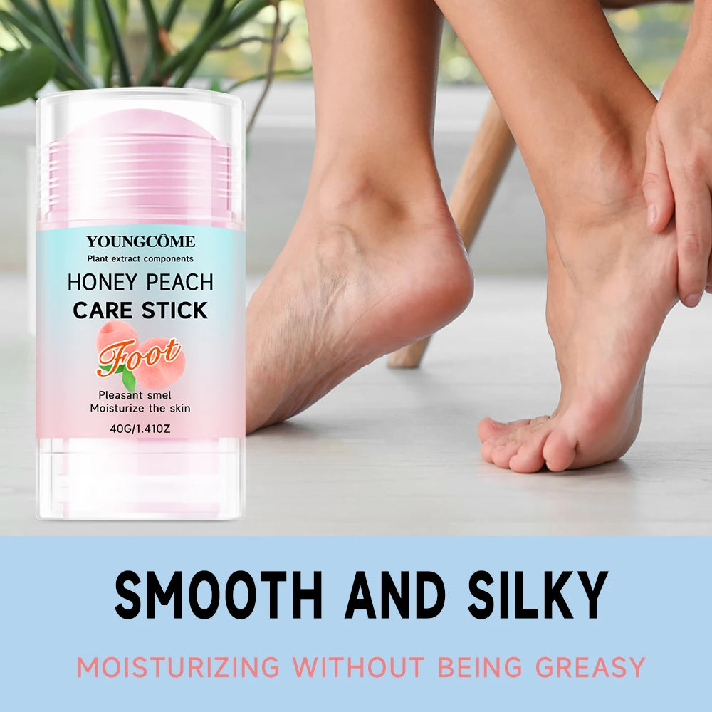 Honey Peach Foot Care Cream - 72H Moisturizing & Crack Repair, Natural Anti-Odor Formula, Portable Heel Balm for Dry/Calloused Oasis Select